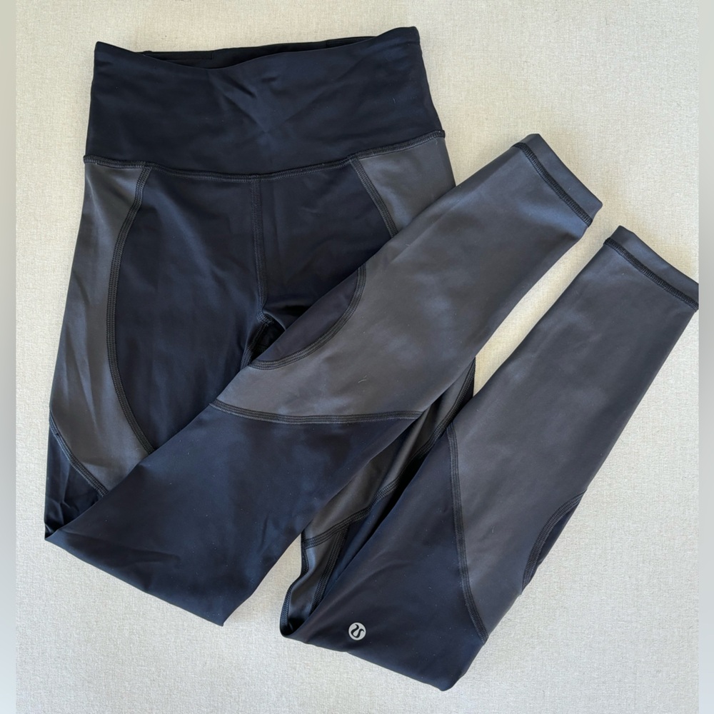 Lululemon leggings black gray size 2 28”